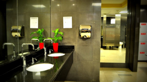 Wellness Center: motion activated sinks and towel free restrooms