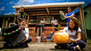 Intel Volunteering Event: Setting up a recycling center and developing reuse materials projects in Belen High School