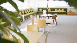 Umbrella area in front of cubicles