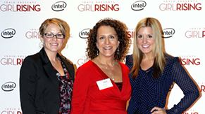 Intel community engagement manager Renee Levin (center) at the Arizona premiere of Girl Rising, an Intel-funded film about the struggles girls in the developing world face to get an education.