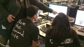Nona Vida&ntilde;a volunteers at the Hour of Code program as part of Computer Science Education Week. Nona is inspired to share her skills to help high-school students gain valuable coding skills for 21st century jobs.